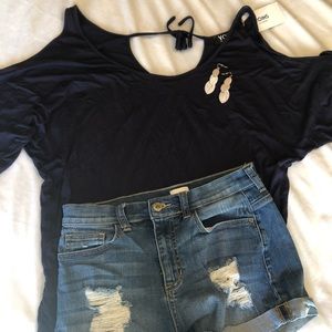 Dark Blue Cute Top!